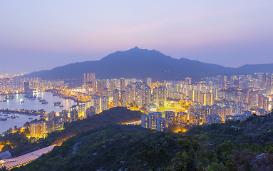 Image showing Hong Kong Tuen Mun skyline and South China sea