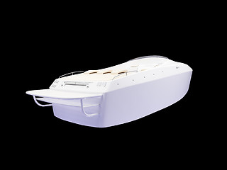 Image showing White Boat isolated back view