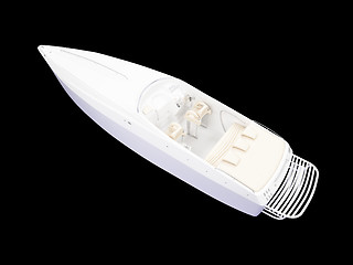 Image showing White Boat isolated back view