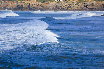 Image showing Rocky Coast Extending into the Sea