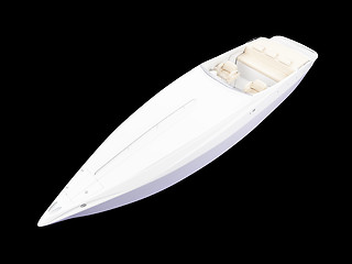 Image showing White Boat isolated front view