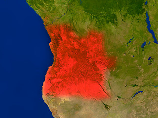 Image showing Angola from space in red