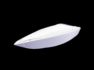 Image showing White Boat isolated front view
