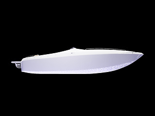 Image showing White Boat isolated side view