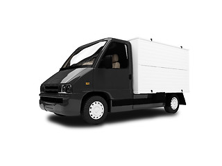 Image showing White Van isolated front view