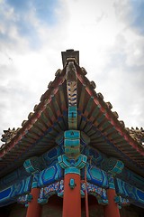 Image showing Traditional Chinese building under blue sky