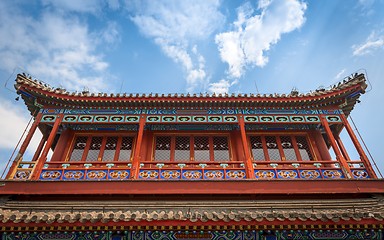 Image showing Traditional Chinese building under blue sky