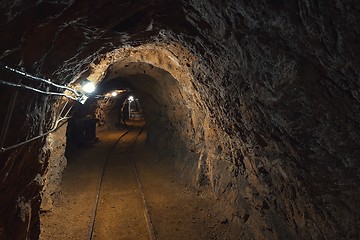 Image showing Underground mine passage angle shot