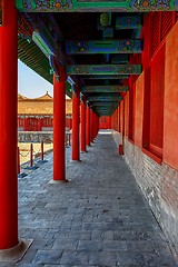 Image showing Traditional Chinese building under blue sky