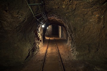 Image showing Underground mine passage angle shot