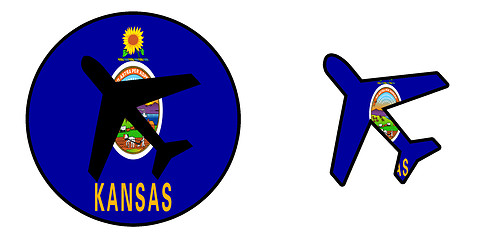 Image showing Nation flag - Airplane isolated - Kansas