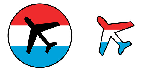 Image showing Nation flag - Airplane isolated - Luxembourg