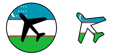 Image showing Nation flag - Airplane isolated - Uzbekistan