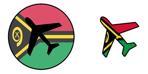 Image showing Nation flag - Airplane isolated - Vanuatu
