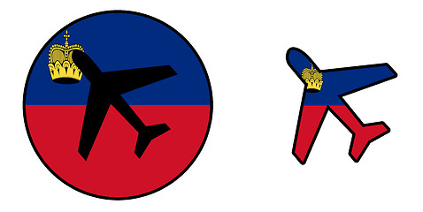 Image showing Nation flag - Airplane isolated - Liechtenstein