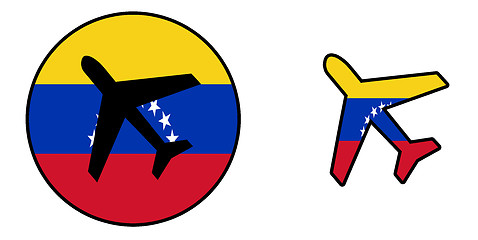 Image showing Nation flag - Airplane isolated - Venezuela