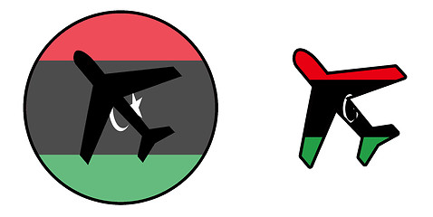 Image showing Nation flag - Airplane isolated - Libya