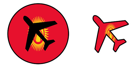 Image showing Nation flag - Airplane isolated - Kyrgyzstan