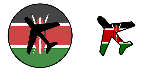 Image showing Nation flag - Airplane isolated - Kenya