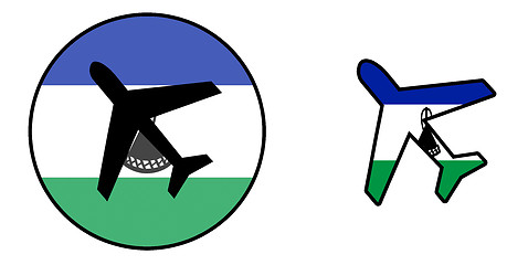 Image showing Nation flag - Airplane isolated - Lesotho