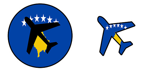 Image showing Nation flag - Airplane isolated - Kosovo