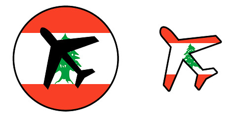 Image showing Nation flag - Airplane isolated - Lebanon
