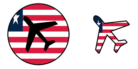 Image showing Nation flag - Airplane isolated - Liberia