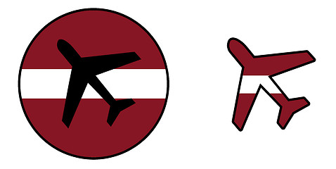 Image showing Nation flag - Airplane isolated - Latvia