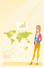 Image showing Business woman working in global business.