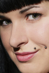 Image showing young face piercing