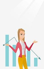 Image showing Bancrupt business woman vector illustration.