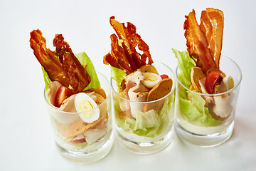 Image showing Caesar Salad, served in glass.