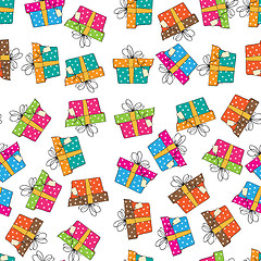 Image showing seamless pattern with gift boxes