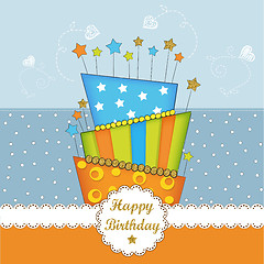 Image showing Lovely bierhday card  with golden glittering details