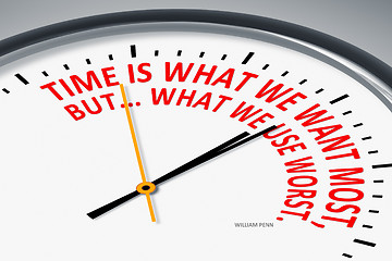Image showing Time is what we want most, but... what we use worst. 
