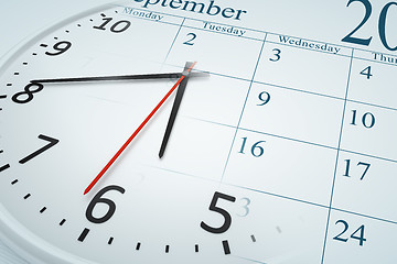 Image showing a composite of a clock and a calendar