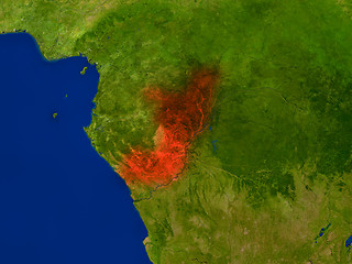 Image showing Congo from space in red