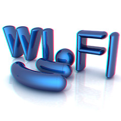 Image showing WiFi symbol. 3d illustration. Anaglyph. View with red/cyan glass