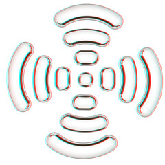 Image showing Radio Frequency Identification symbol. 3d illustration. Anaglyph