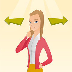 Image showing Woman choosing career way or business solution.