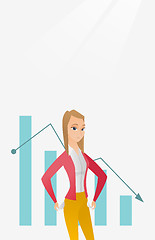 Image showing Bancrupt business woman vector illustration.