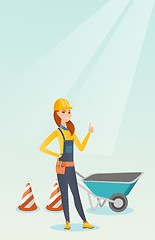 Image showing Builder giving thumb up vector illustration.