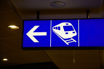 Image showing Train direction sign