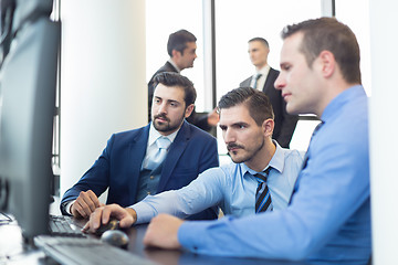 Image showing Business team working in corporate office.