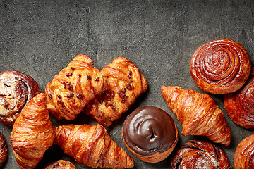 Image showing Various freshly baked pastries