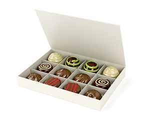 Image showing Box with chocolate candies 