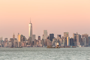 Image showing New York City Manhattan downtown skyline