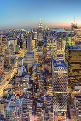 Image showing New York City Manhattan downtown skyline.