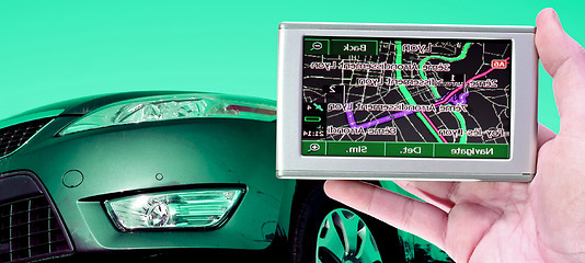 Image showing GPS in a man hand