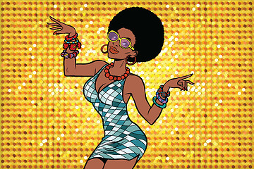 Image showing African American woman disco dancer